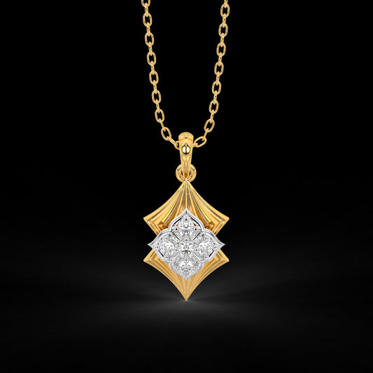 Diamond Pendant Set for her in Yellow & White Gold DPS22001