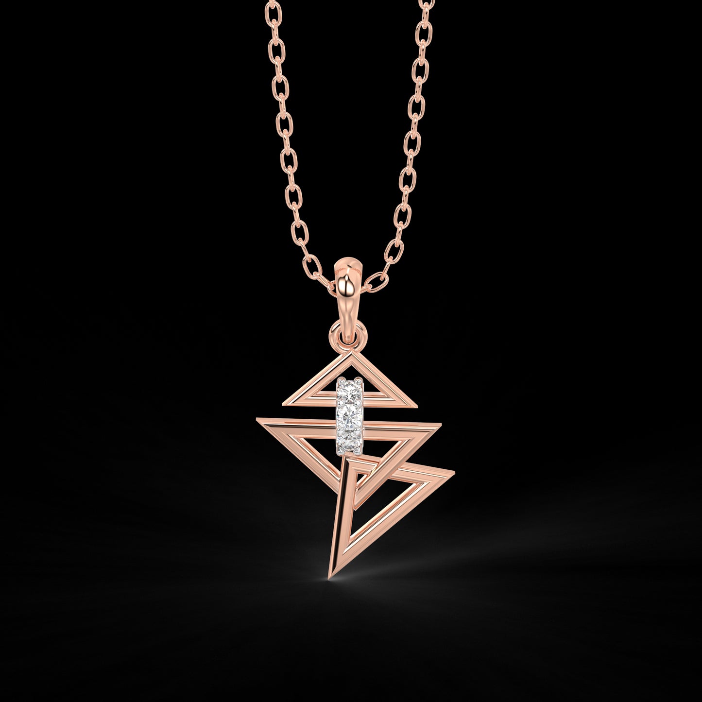 Diamond Pendant Set for her in Rose Gold DPS22007