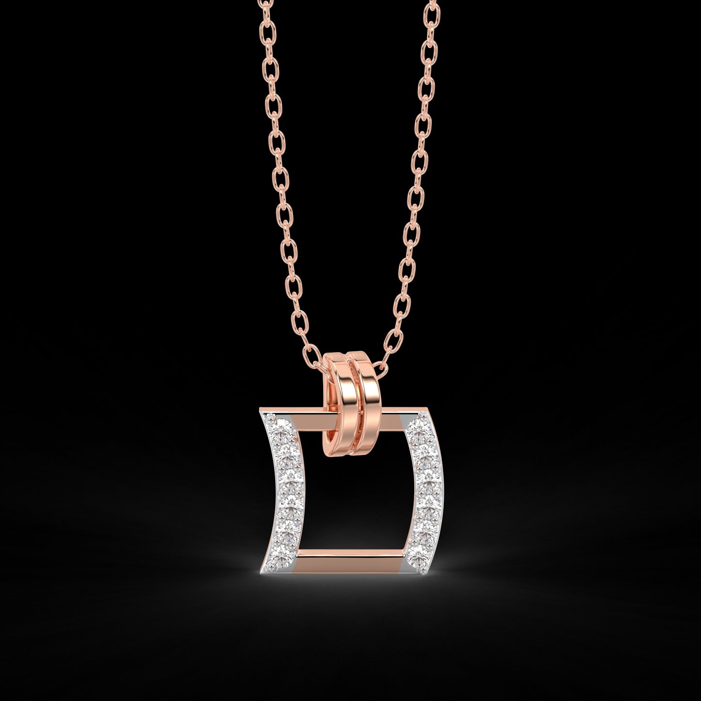 Diamond Pendant Set for her in Rose Gold DPS22011