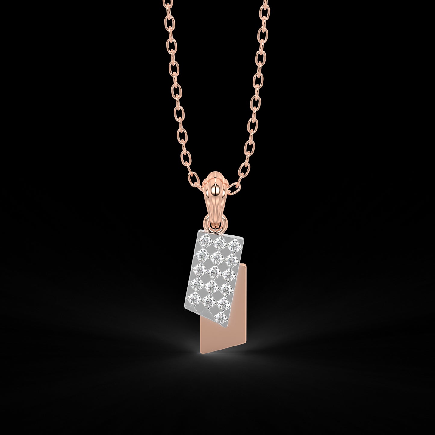 Diamond Pendant Set for her in Rose & White Gold DPS22015