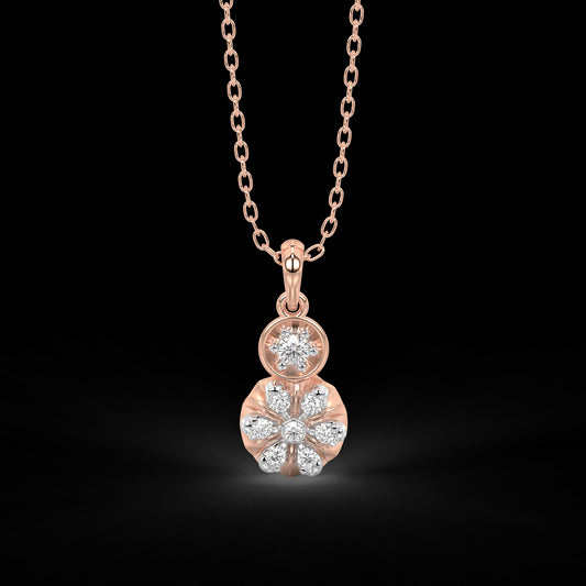 Diamond Pendant Set for her in Rose Gold DPS22016