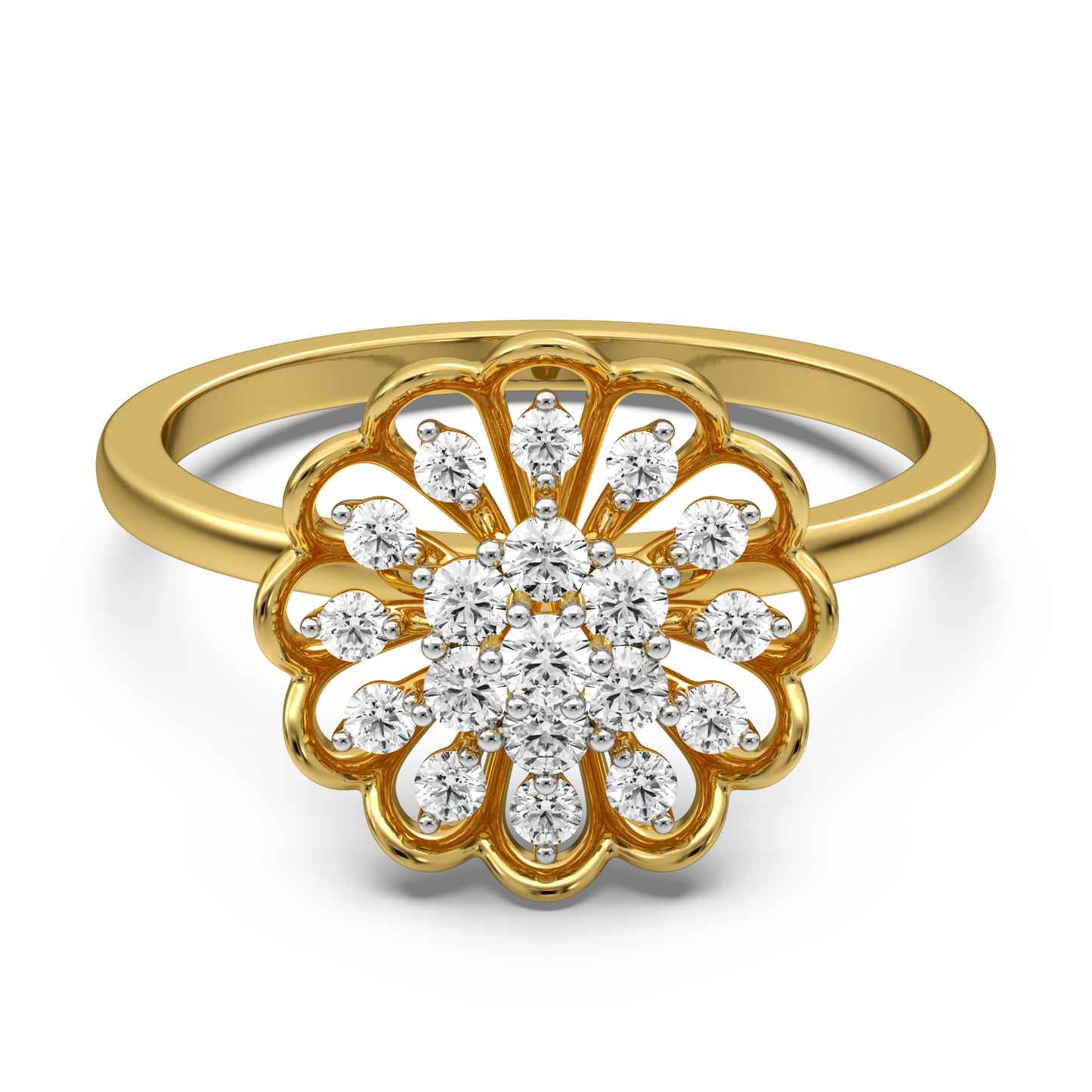 Rosetta Flower Diamond Ring