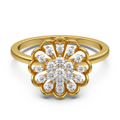 Rosetta Flower Diamond Ring