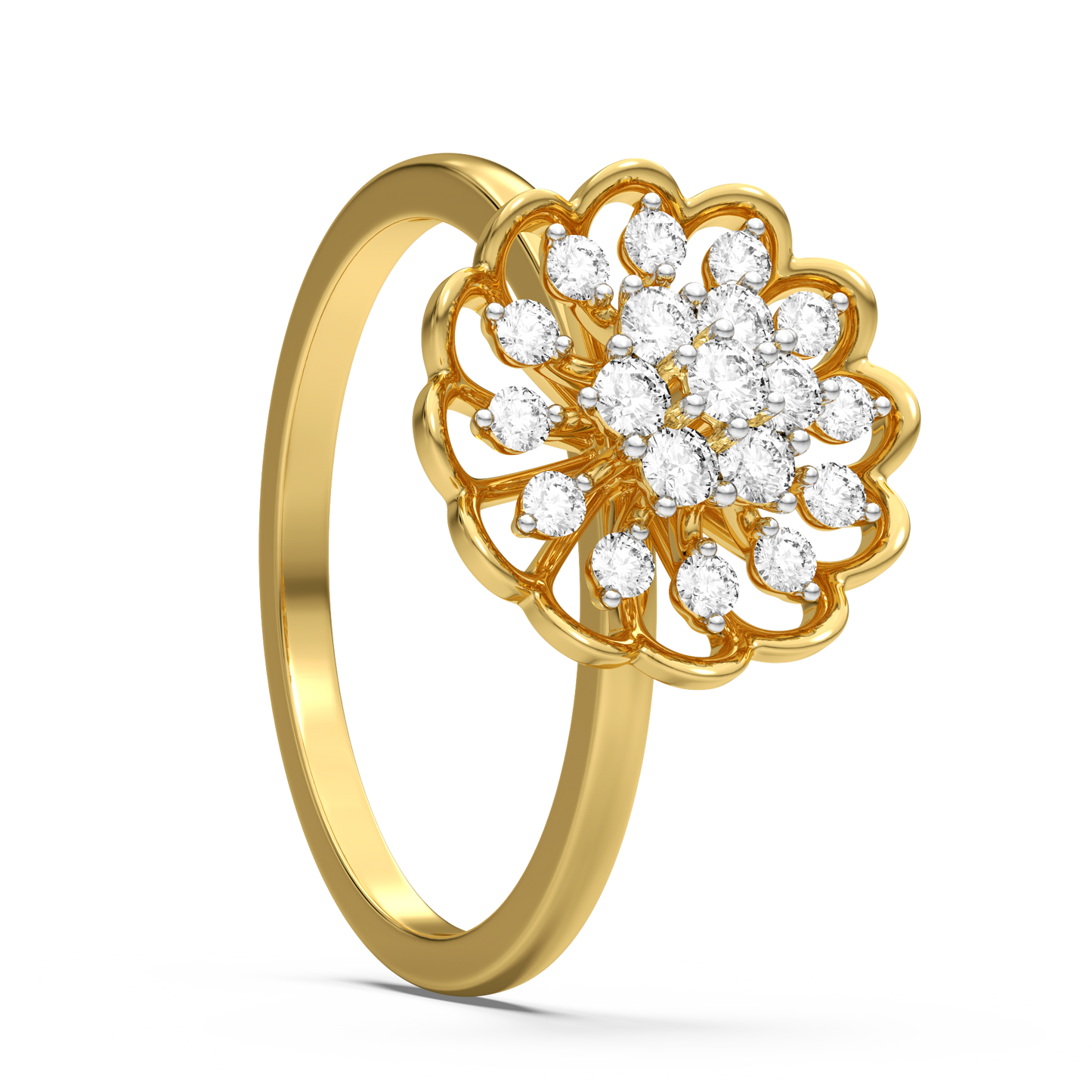 Rosetta Flower Diamond Ring