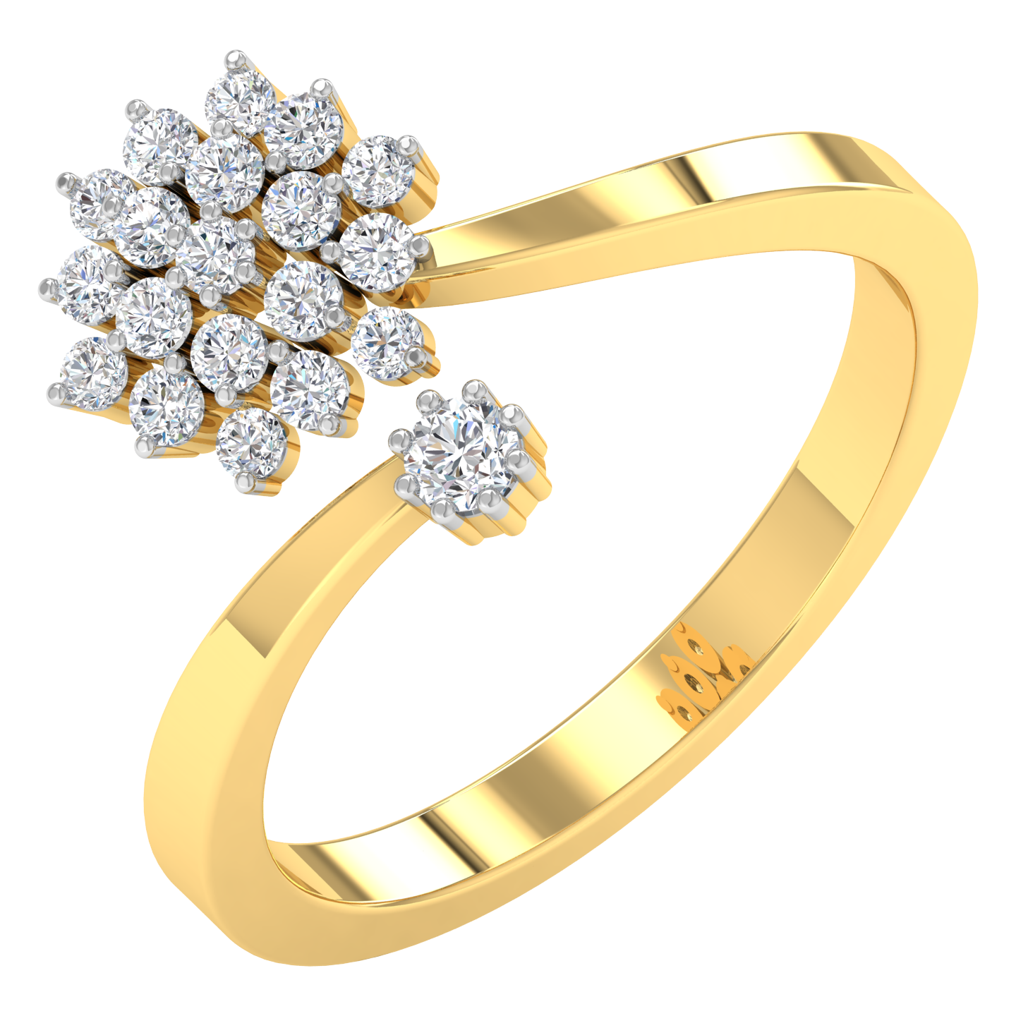 Beena Diamond Open Ring