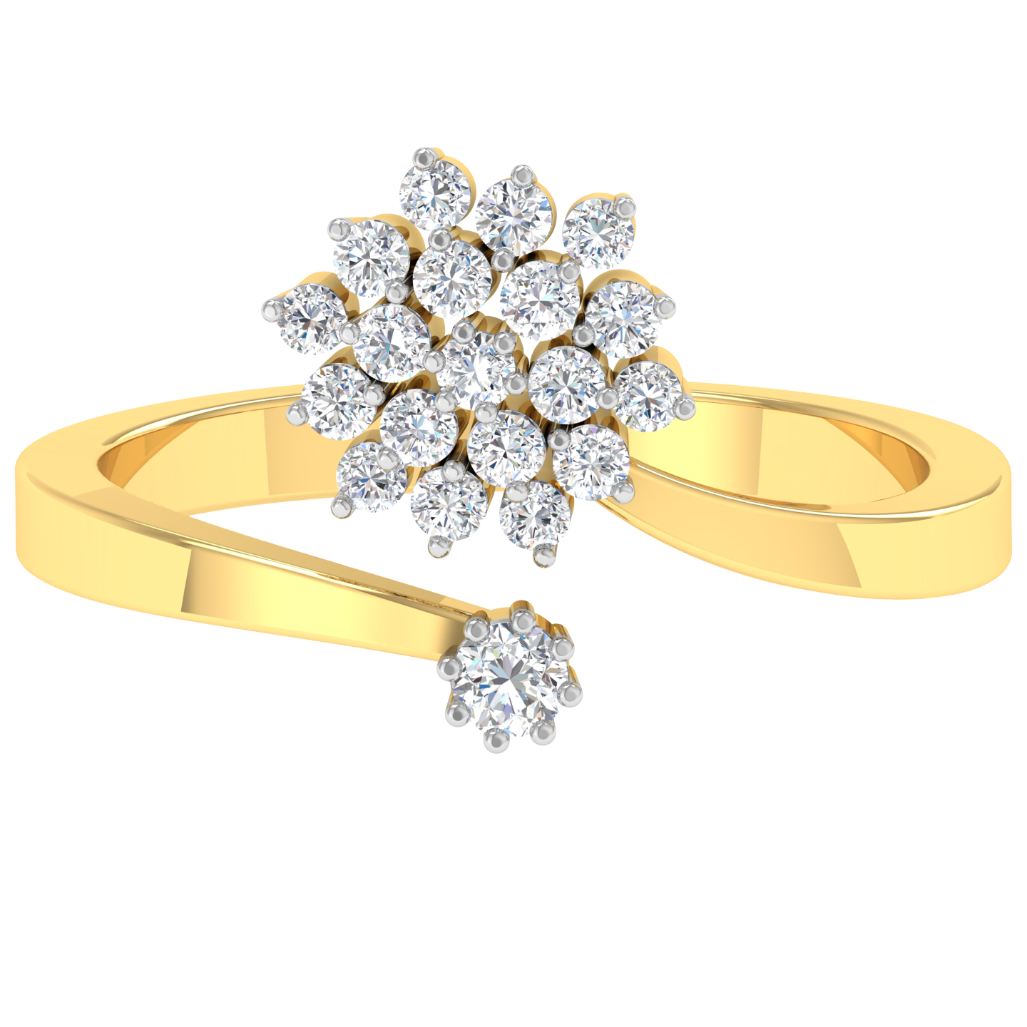 Beena Diamond Open Ring