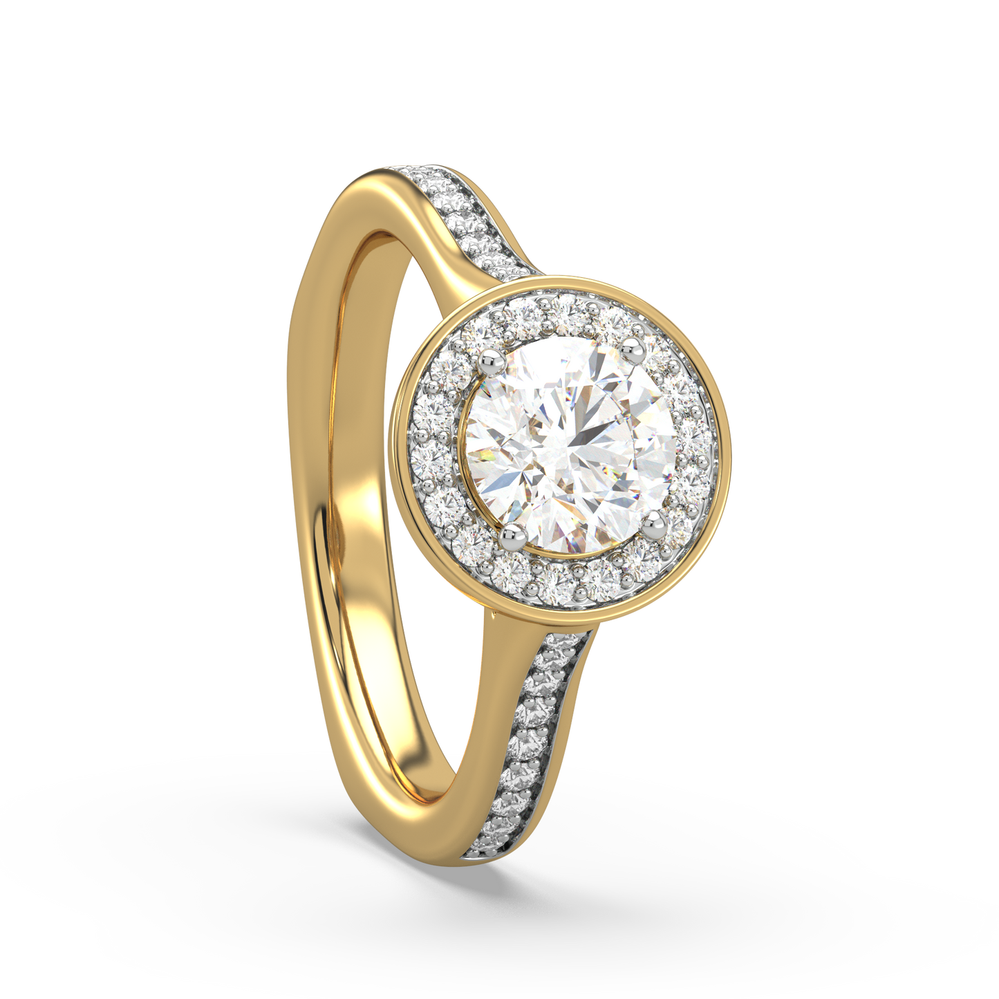 Ilya Halo Solitaire Diamond Ring