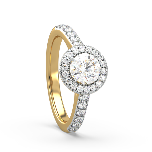 Noor Halo Solitaire Diamond Ring