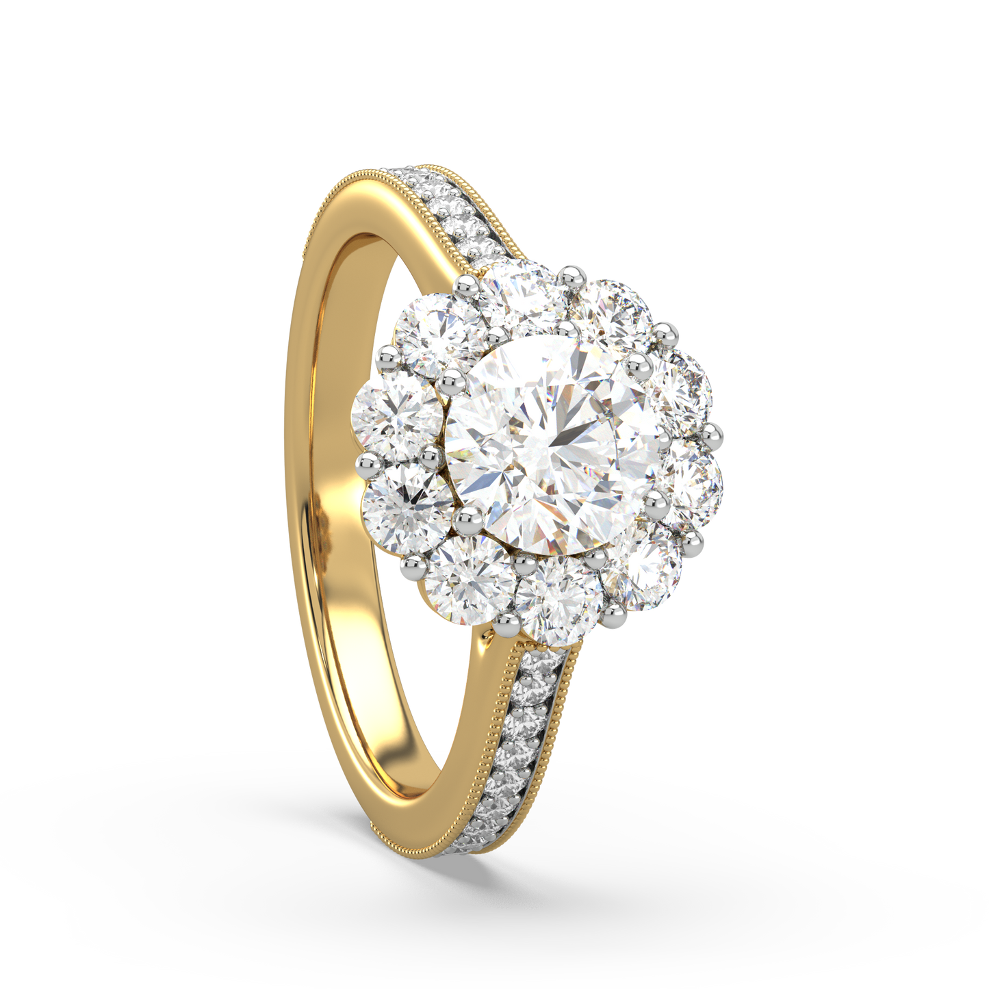 Kimber Flower Solitaire Diamond Ring