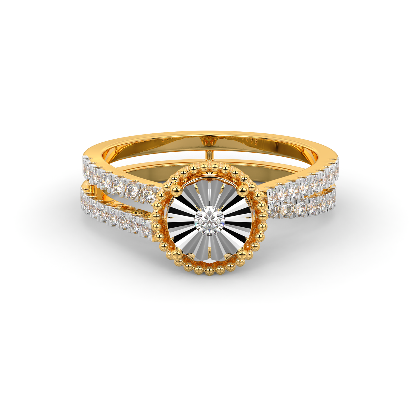 Diamond Ring for her in Yellow & White Gold DRG22642