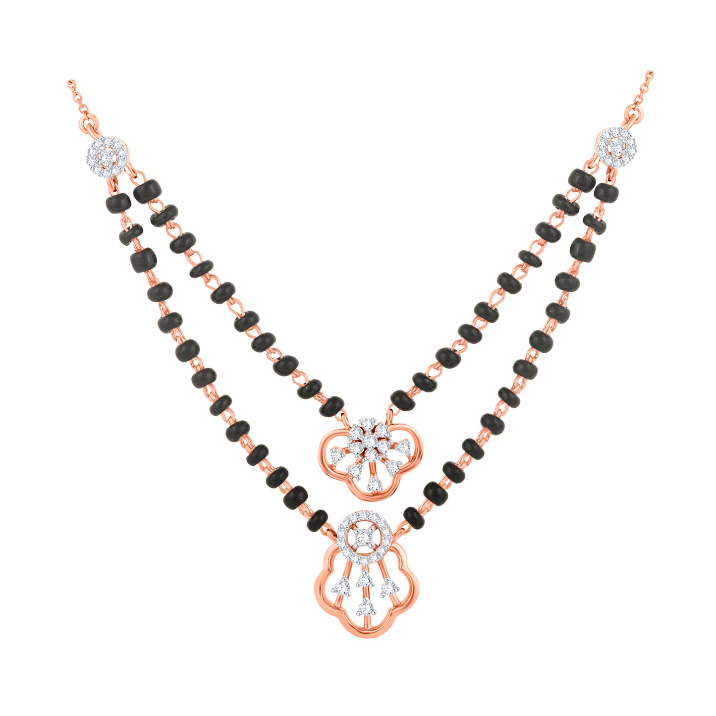 Diamond Mangalsutra Pendant for her in Rose Gold DTN22083