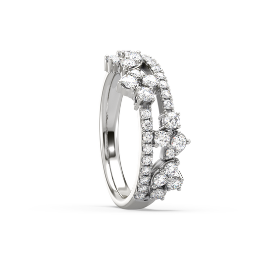 Nina Linear Ornate Diamond Ring