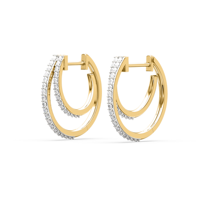 Elora Double Hoop Diamond Earrings