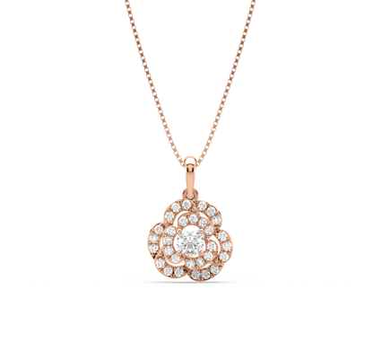 Caroline Double Halo Diamond Pendant