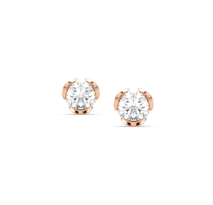 Zena Diamond Solitaire Stud Earrings