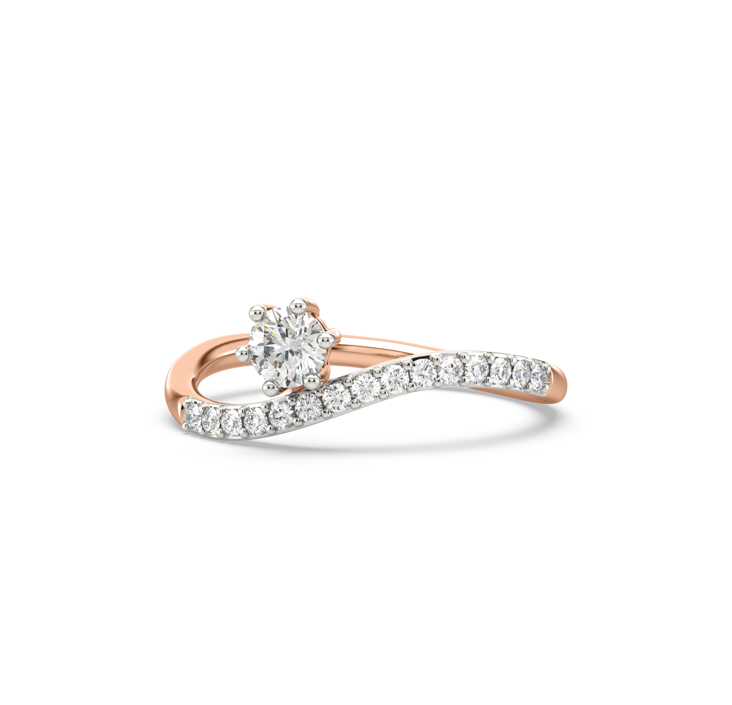 Irina Curved Solitaire Diamond Ring