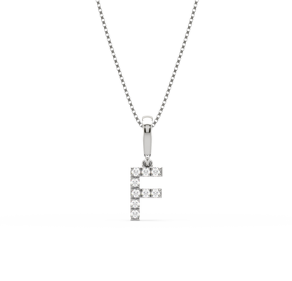 F Alphabet Diamond Pendant