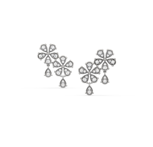 Laurel Flower Cuff Earrings