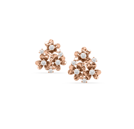 Margaret Flower Diamond Earrings