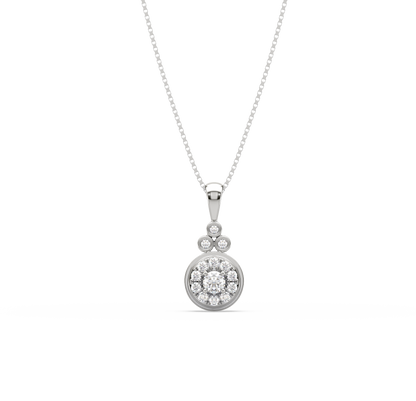 Minerva Halo Diamond Pendant