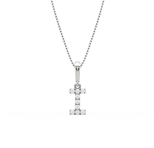 I Alphabet Diamond Pendant