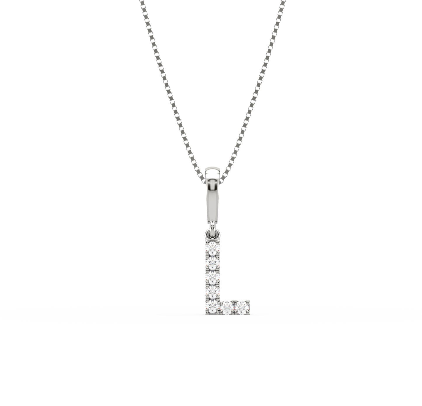 L Alphabet Diamond Pendant