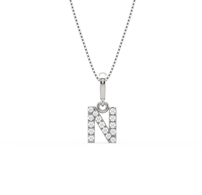 N Diamond Alphabet Pendant