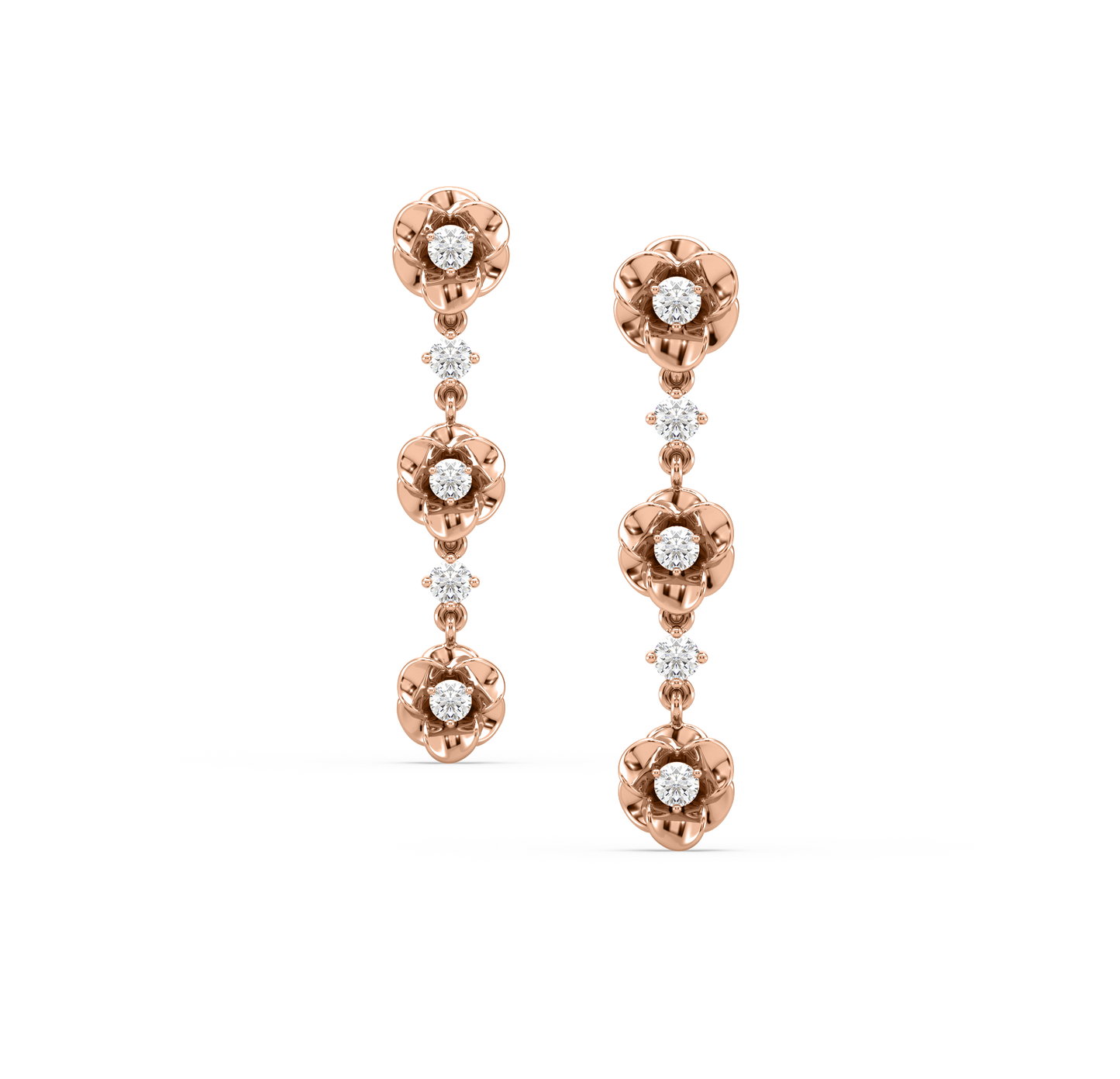 Elisha Flower Diamond Danglers