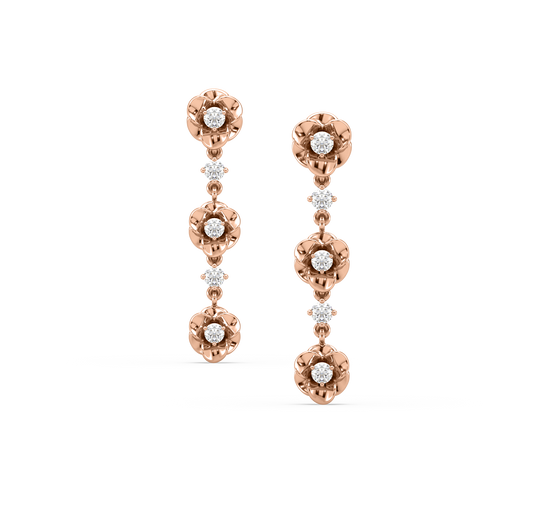 Elisha Flower Diamond Danglers