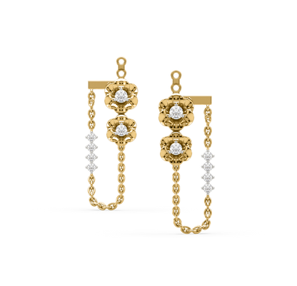 Elvira Flower Diamond Danglers