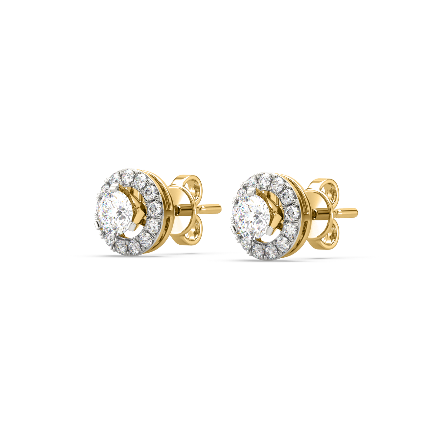 Kyra Halo Solitaire Studs