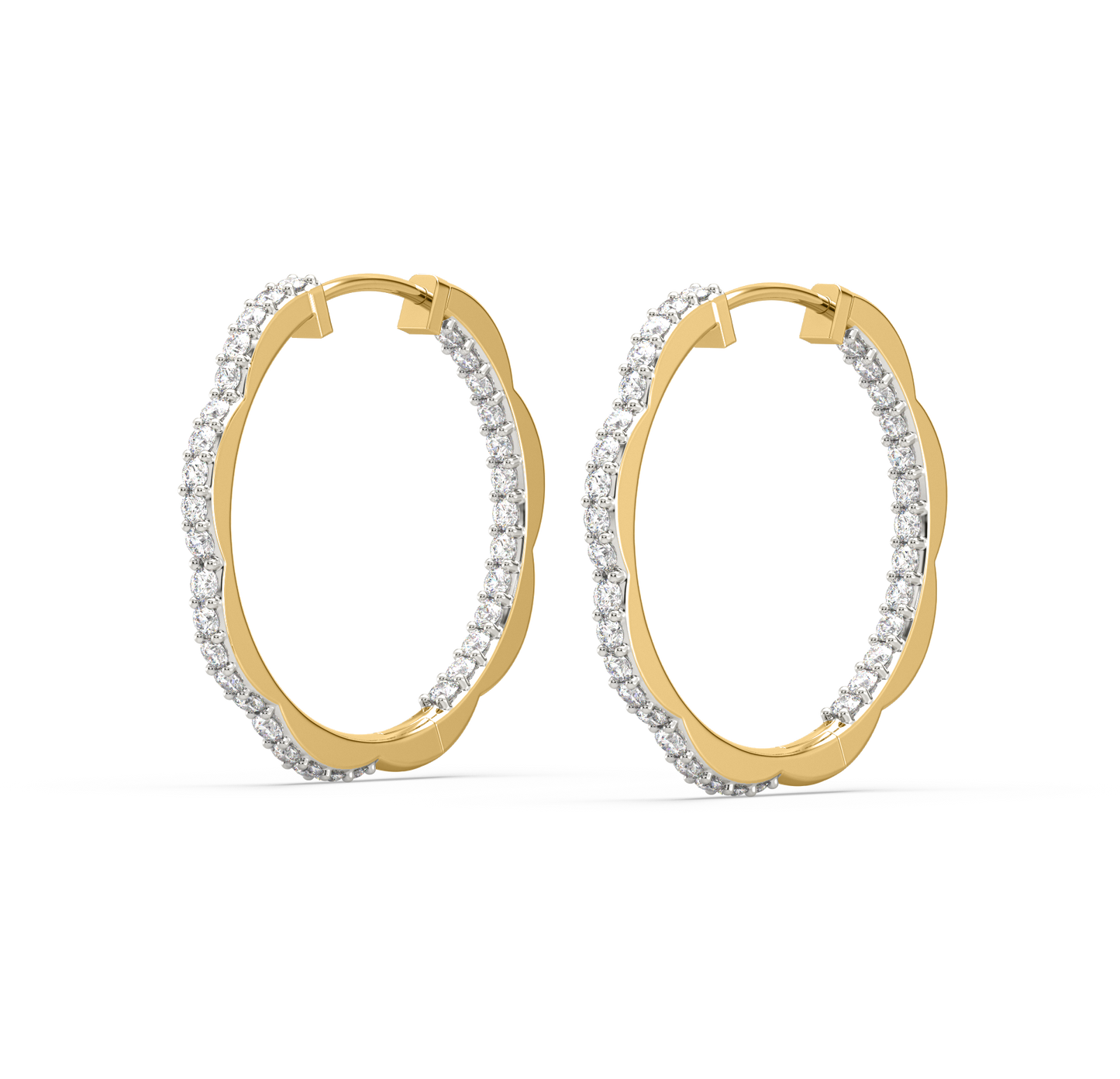 Stacey Diamond Hoop Earrings