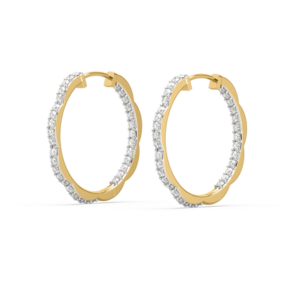 Stacey Diamond Hoop Earrings