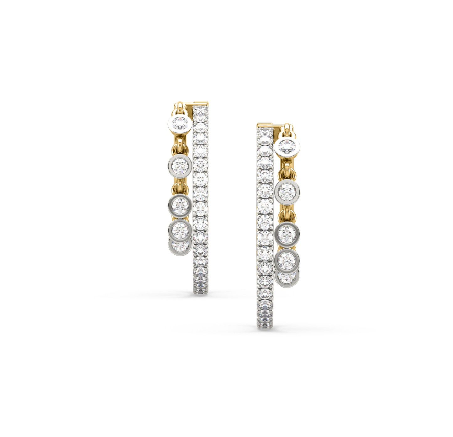 Tamara Two-Line Diamond Hoop Earrings