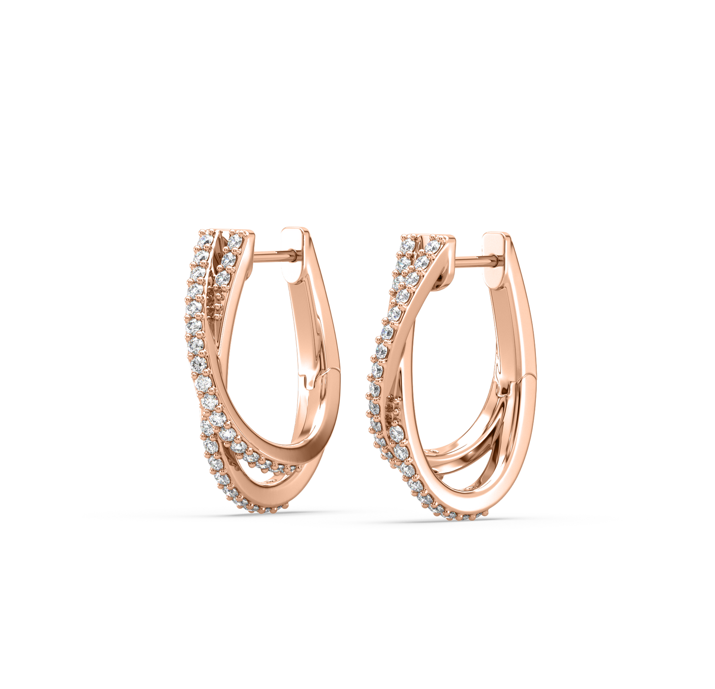 Sandy Criss Cross Diamond Hoop Earrings