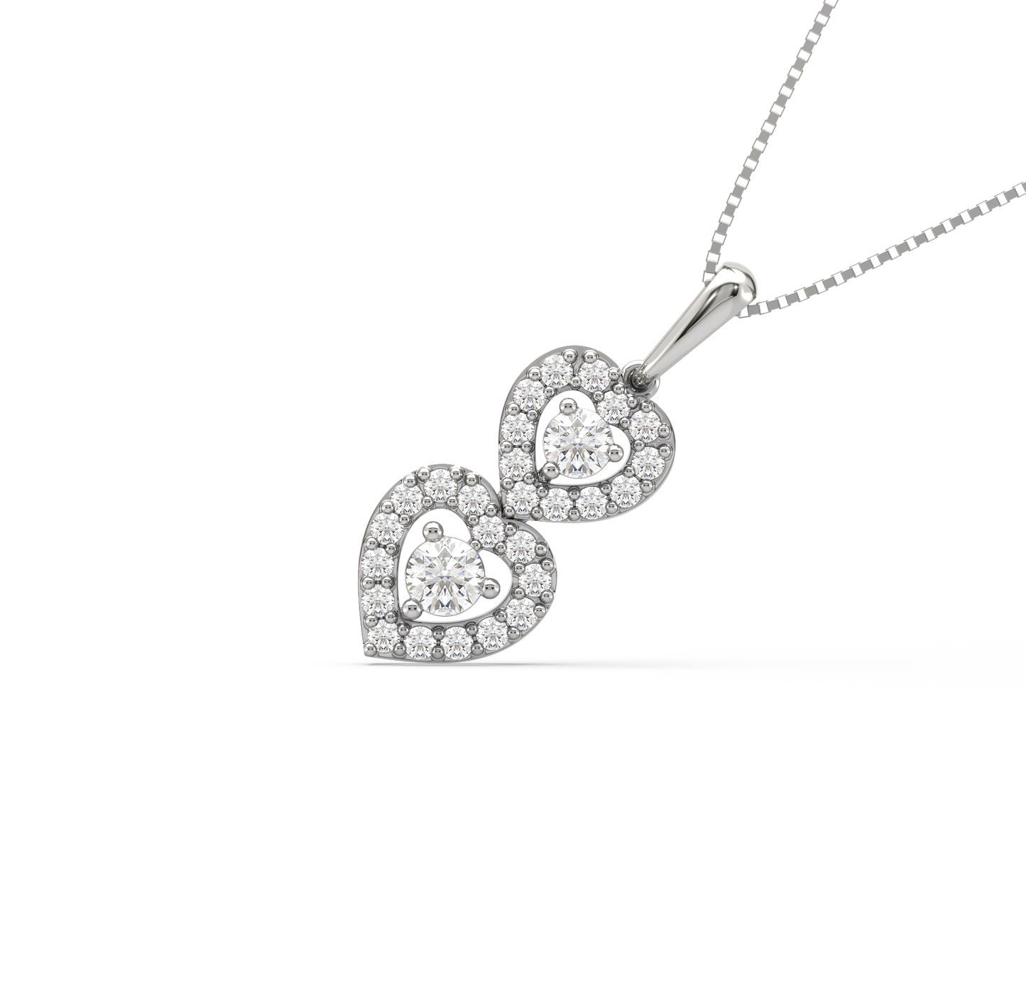 Rayna 2 Heart Diamond Pendant