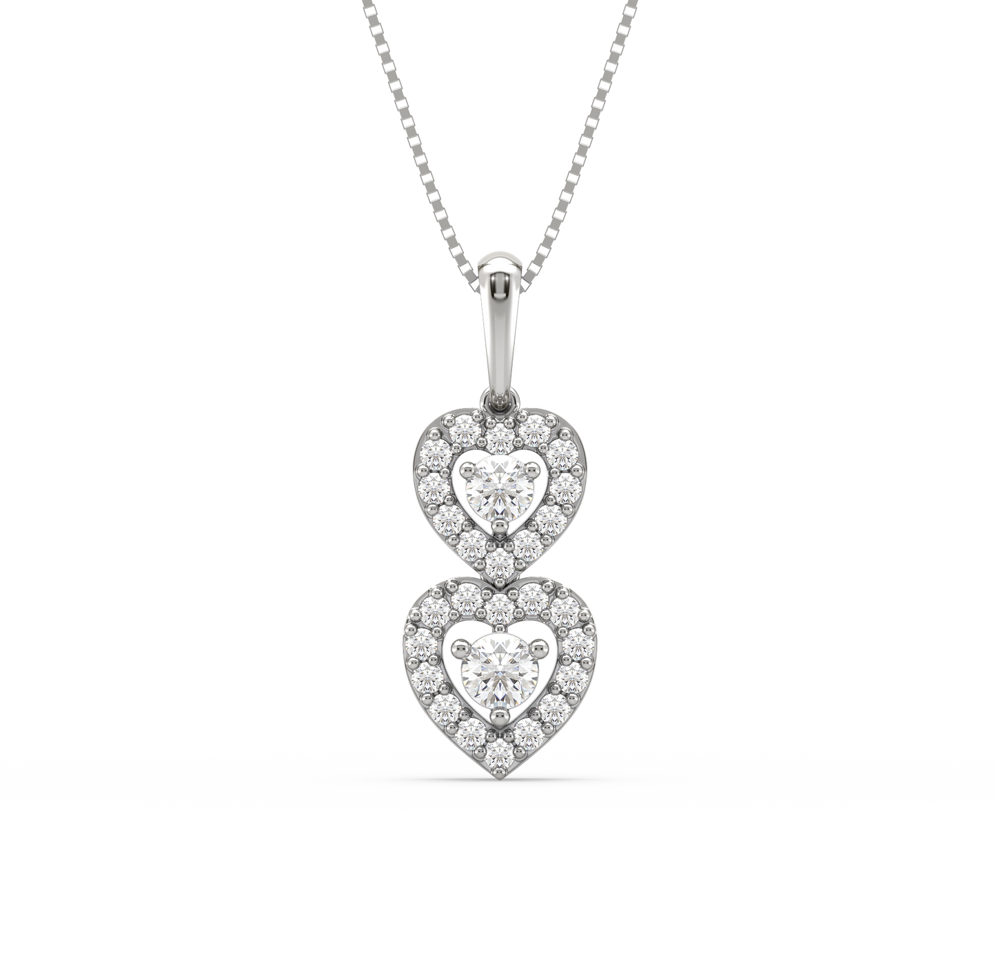 Rayna 2 Heart Diamond Pendant