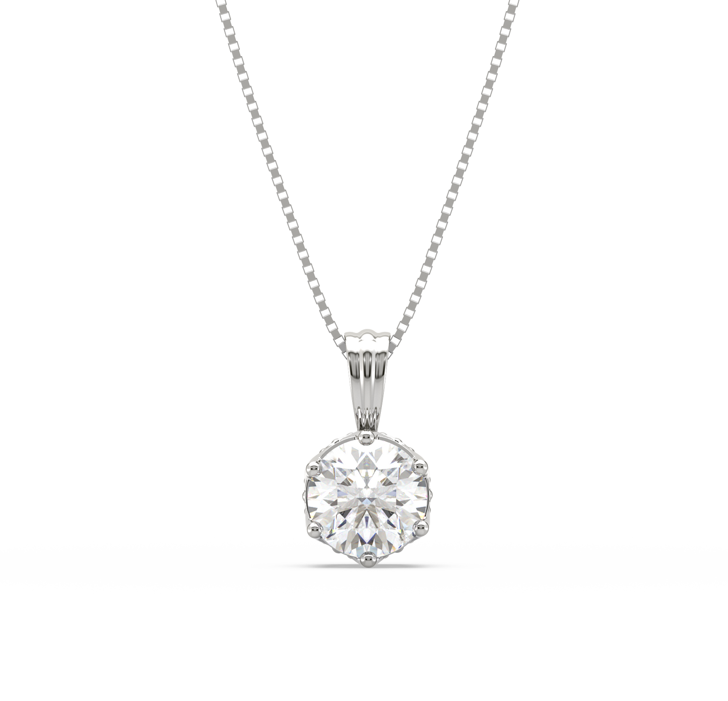 Fiona Single Stone Solitaire Pendant