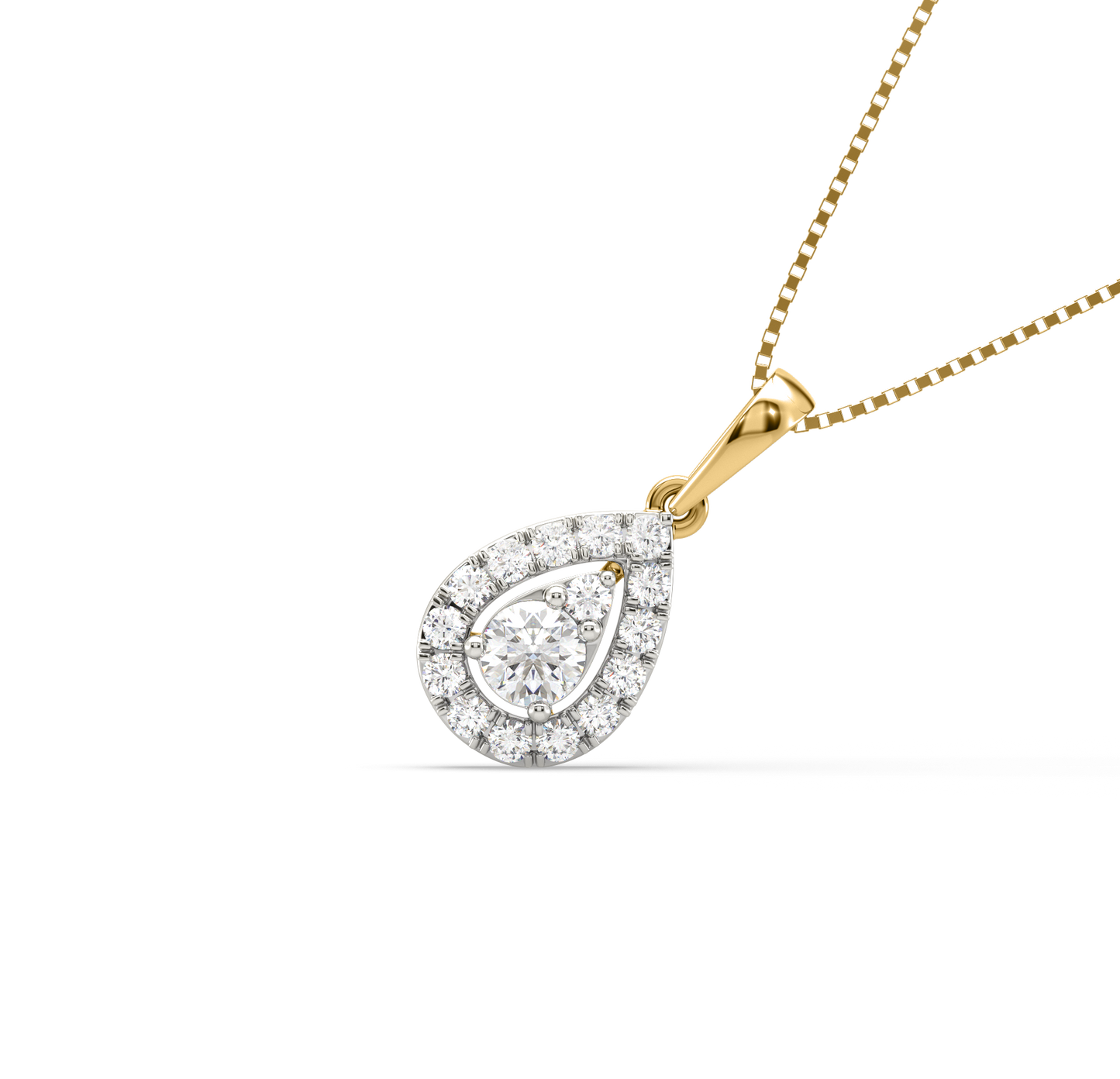 Emily Drop Halo Diamond Pendant