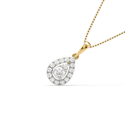 Emily Drop Halo Diamond Pendant