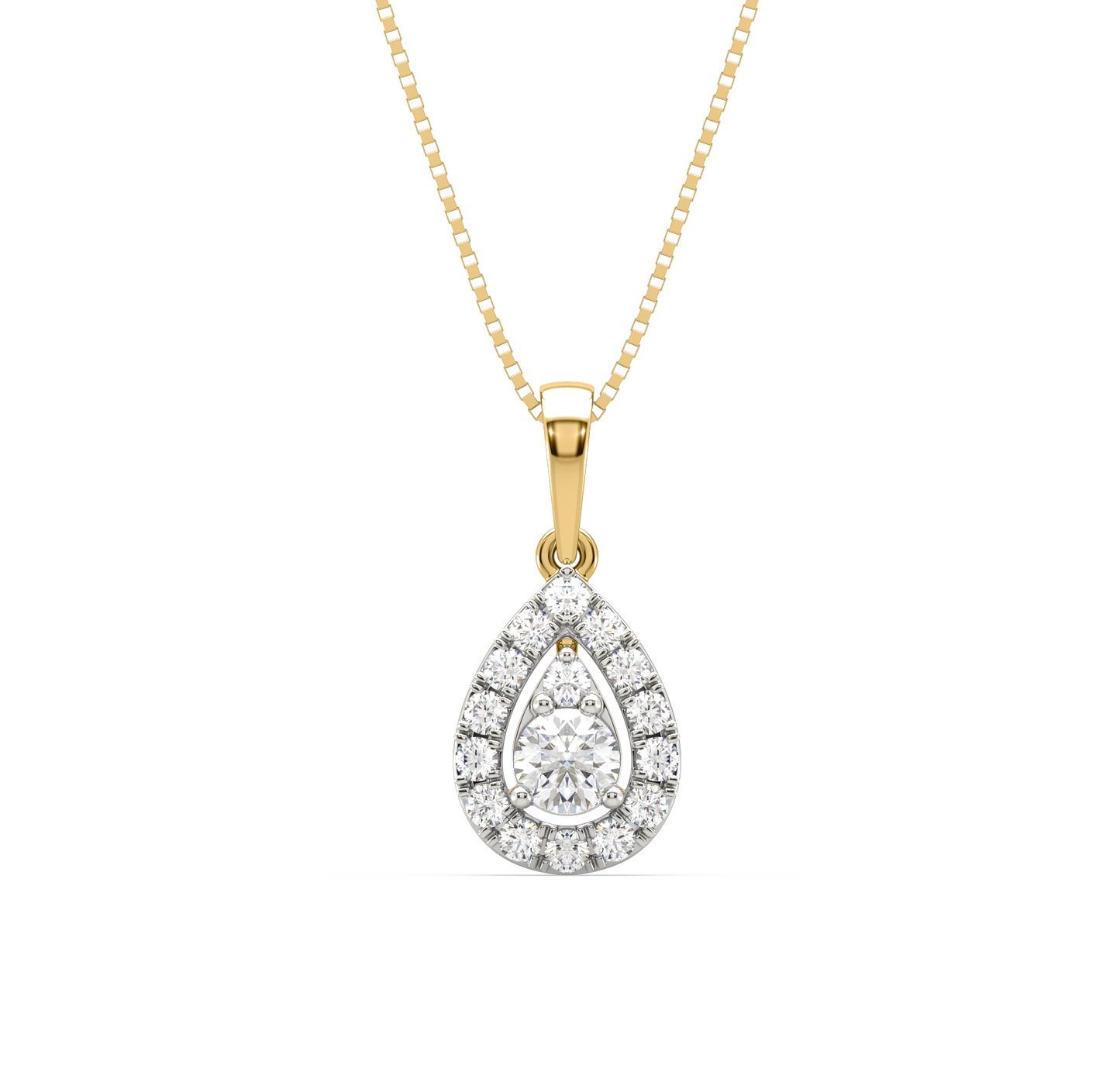 Emily Drop Halo Diamond Pendant