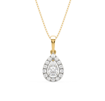 Emily Drop Halo Diamond Pendant