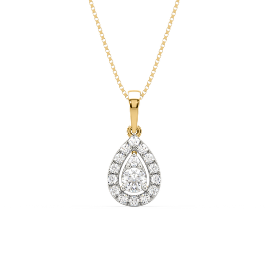 Emily Drop Halo Diamond Pendant