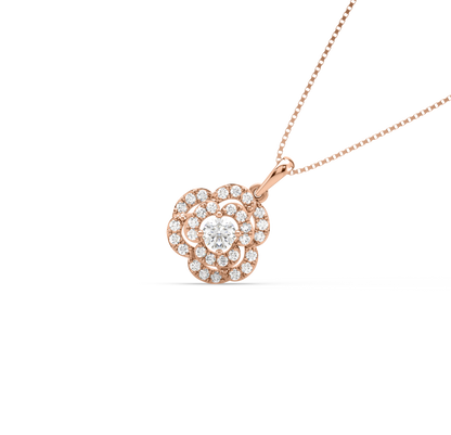 Caroline Double Halo Diamond Pendant