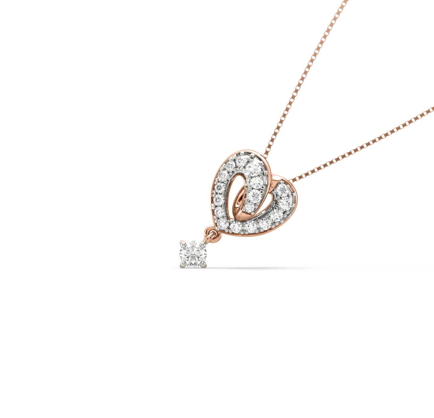 Melba Heart Drop Diamond Pendant