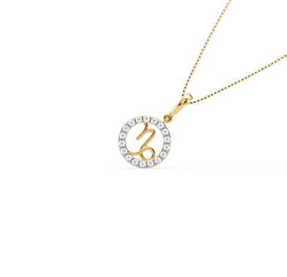 Capricorn Zodiac Diamond Pendant