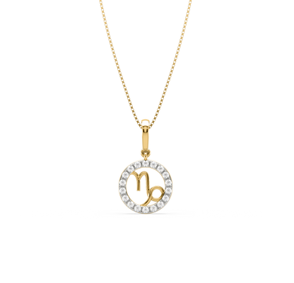 Capricorn Zodiac Diamond Pendant