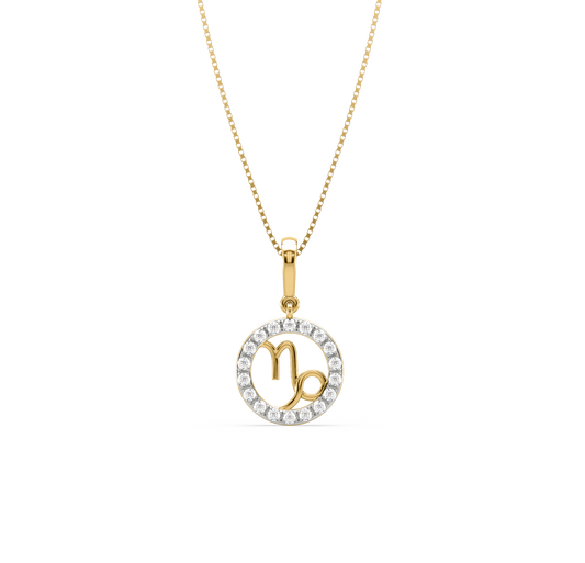 Capricorn Zodiac Diamond Pendant