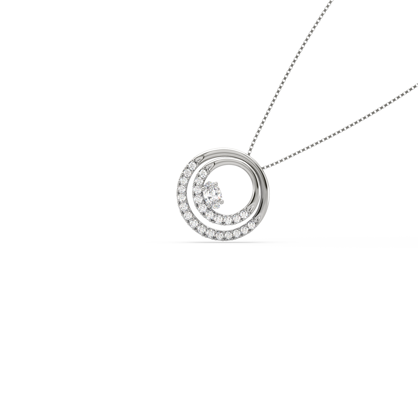 Elba 2 Line Oval Diamond Pendant