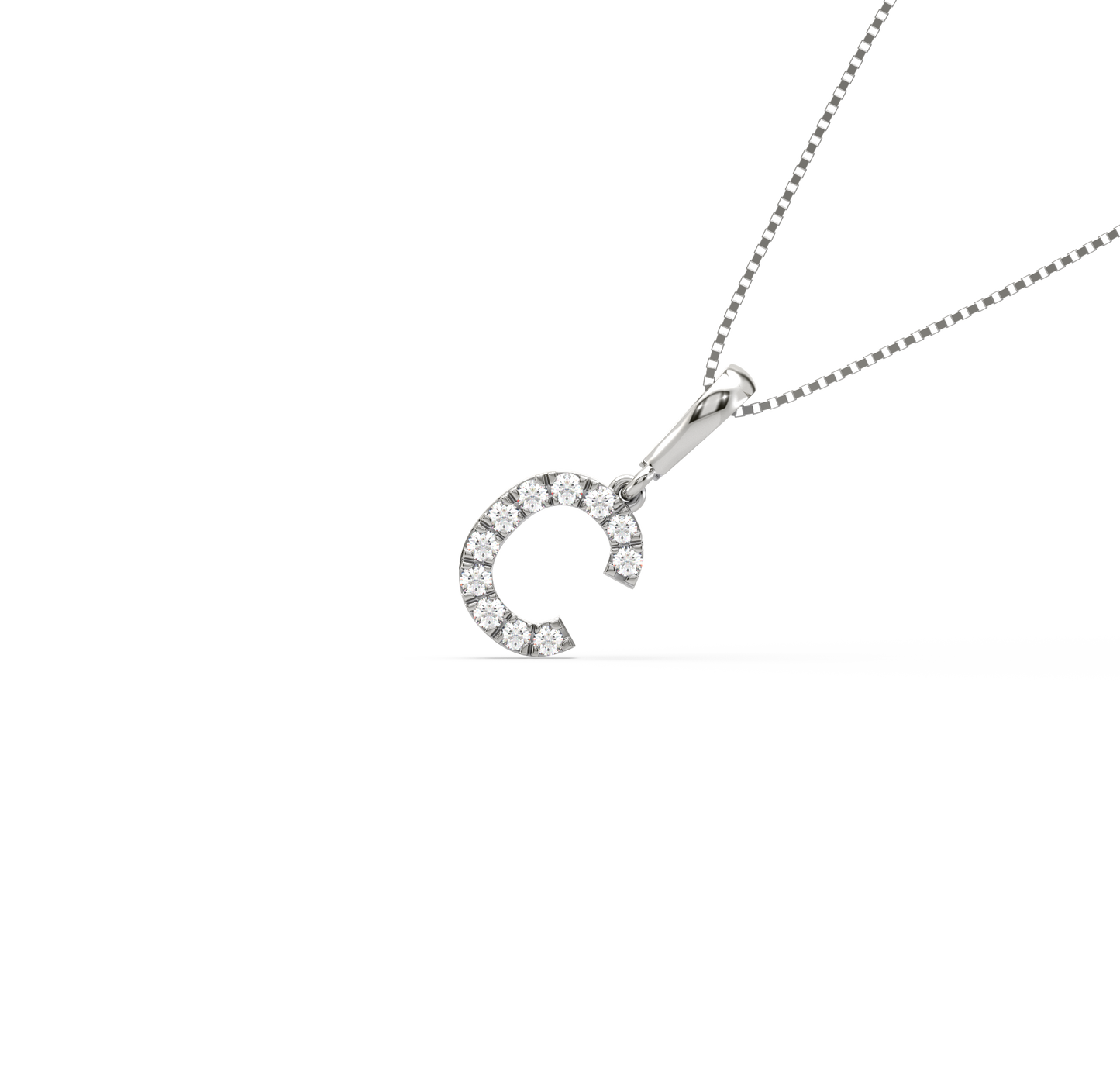 C Alphabet Diamond Pendant